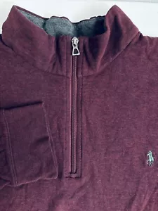 Polo Ralph Lauren Herren 2XLT dick weich weinrot 1/4 Reißverschluss Pullover Sweatshirt - Bild 1 von 15