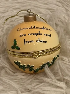 Christmas Tree Ornament Granddaughters Are Angels Sent… Christmas Bulb Opens - Picture 1 of 10