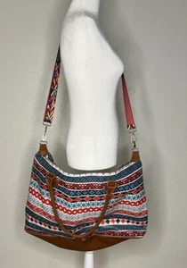 Bolso Weekender Grande Estampado Suroeste Forrado con Correa Extraíble Ajustable - Imagen 1 de 9