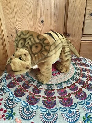 1998 BBC Walking With Dinosaurs Triceratops Reversible Egg Brown Soft Plush Toy - Image 1 of 4