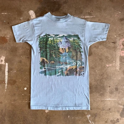 CAMISETA VINTAGE AÑOS 70 HANG TEN SURF MARCA ESCENA NATURALEZA TALLA XS HAWAII HAWAIANA AÑOS 80 Foto 1 de 4