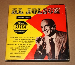 AL JOLSON Four Record Box Set Volume Three 45rpm Decca Records Unbreakable 1950 - Picture 1 of 13