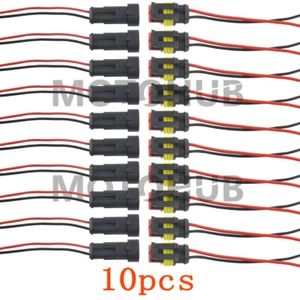20PCS 2Pin Way Car Waterproof Male Female Electrical Connector Plug Wire Kit Set - Picture 1 of 9
