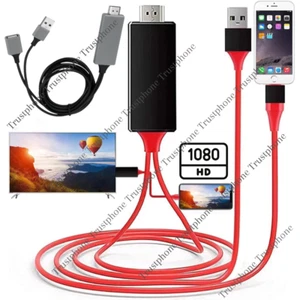 1080P HD HDMI Mirroring Cable Phone to TV HDTV Adapter For iPhone/ iPad/Android - Picture 1 of 14