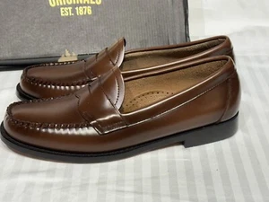 G.H.Bass Originals Logan Cognac Leather Loafers Men’s Size 9.5 - Picture 1 of 12
