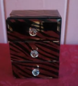 ALLURE BY JAY MIRRORED TIGER STRIPE JEWELRY BOX - Picture 1 of 4