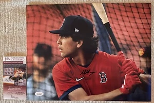 Foto a colori Marcelo Mayer Boston Red Sox 11x14 firmata automaticamente JSA Witness COA #1 - Foto 1 di 1