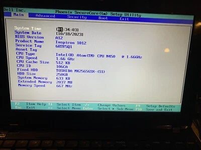 DELL INSPIRON MINI 1012 INTEL ATOM Actualizada RAM 2GB MEMORIA HDD WIN 7 250GB HD Foto 1 de 4