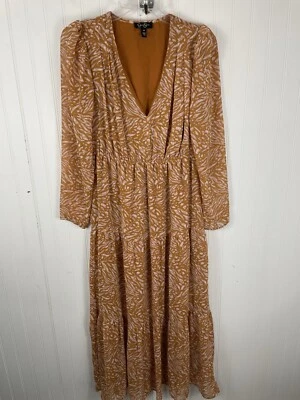 Maxi Vestido Jessica Simpson de Gasa para Mujer Medio Óxido Manga Larga Fluido Foto 1 de 4