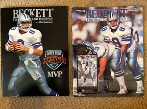 (2) Beckett Football Card Monthly Troy Aikman 1993 SUPER BOWL Cover