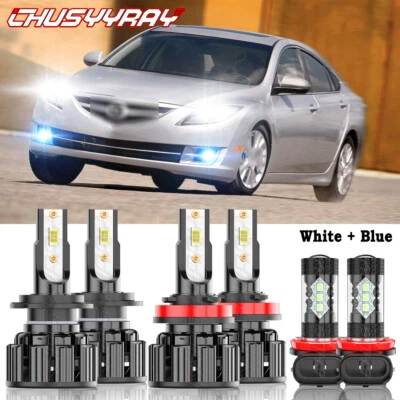 For Mazda 6 2009-2010 Combo LED Headlight High/Low Beam+Fog Light Bulbs Kit - Image 1 of 4