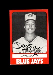 Davis May 1980 TCMA Knoxville Blue Jays authentic autographed card
