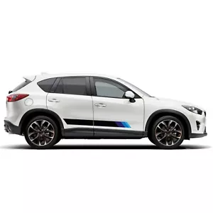 Lower side blue retro stripes graphics stickers decal compatible with Mazda CX-5 - Picture 1 of 2