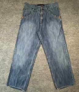 Vintage Y2K Phat Farm Jeans Men's 34x29 Blue Baggy Skater Hip Hop - Picture 1 of 12