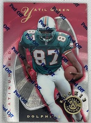 1997 Pinnacle Totally Certified #136 Yatil Green Platinum Red /4999 - Image 1 of 2