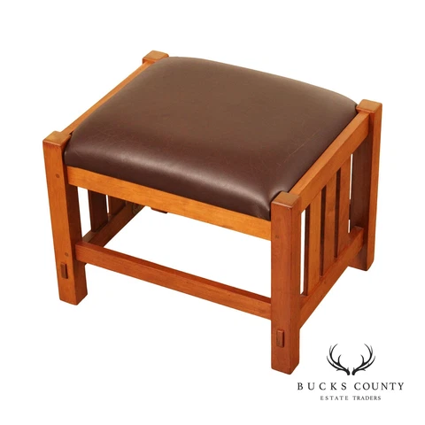 Stickley Mission Collection Cherry Leather Footstool Cover