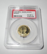 1920 Baseball Mrs. Sherlock’s Bread Toledo Mud Hens Brady Coin Pin PSA 6 EX-MT