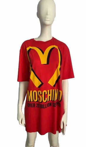 AW14 MOSCHINO Couture Jeremy Scott McDonald's rosso oversize t shirt maglia abito