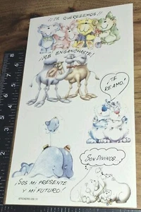 Pegatinas vintage, personajes de dibujos animados parejas, RARAS, grandes,, 1 hoja, (STKZ4) - Imagen 1 de 3