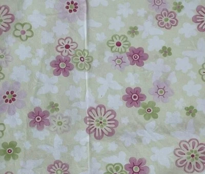 Sábanas Pottery Barn Kids amarillas, rosas y verdes florales dobles planas y ajustadas Foto 1 de 4