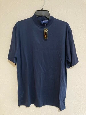 NUEVO CON ETIQUETAS JERSEY DE GOLF ALAN FLUSSER PARA HOMBRE MANGA CORTA MEDIANA ALGODÓN PIMA AZUL MARINO X Foto 1 de 4