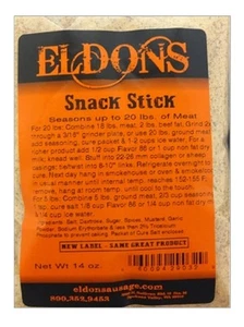 Snack Stick Gewürz Gewürz für 20 Pfund Fleisch oder Wildkur enthalten #9032 - Bild 1 von 2