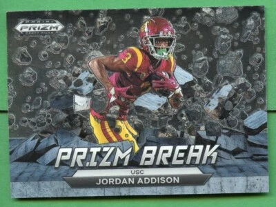 JORDAN ADDISON 2023 PRIZM DRAFT ROOKIE  PRIZM BREAK INSERT USC VIKINGS - Image 1 of 4