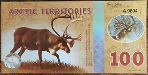 Billet 100 Polar Dollars - LE RENNE - 2017  Arctic Territories - Arctique - Bild 1 von 2