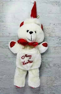 Bear Merry Christmas Stocking Fairview White Plush Stuffed Animal - Picture 1 of 8