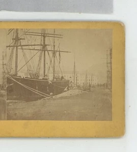 Arendal de Langbryggan Scandanavia Stereoview c1870 - Imagen 1 de 3