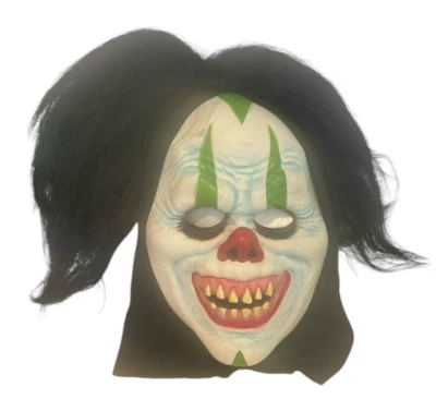 Scary Clown Halloween Cosplay Mask Seasonal Visions Pullover With Hair - Image 1 of 4