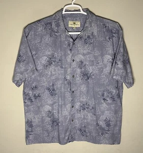 Camisa de manga corta Island Shores para hombre XL azul estampado tropical isla hawaiana - Imagen 1 de 3