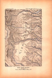 CO, NM, OK, TX, HIGH PLAINS Antique original map 1901 - Picture 1 of 1