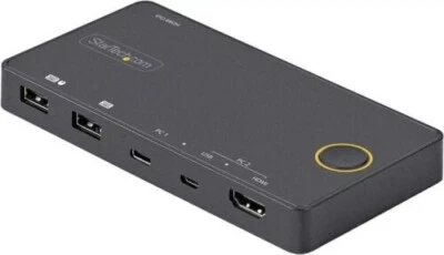 ​StarTech 2-Port 4K 60Hz HDMI KVM Switch - USB-C & USB-A - HDR -SV221HUC4K - Image 1 of 3