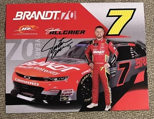 Tarjeta postal de héroe Brandt 2023 firmada por Justin Allgaier NASCAR automática certificado de autenticidad - Imagen 1 de 4