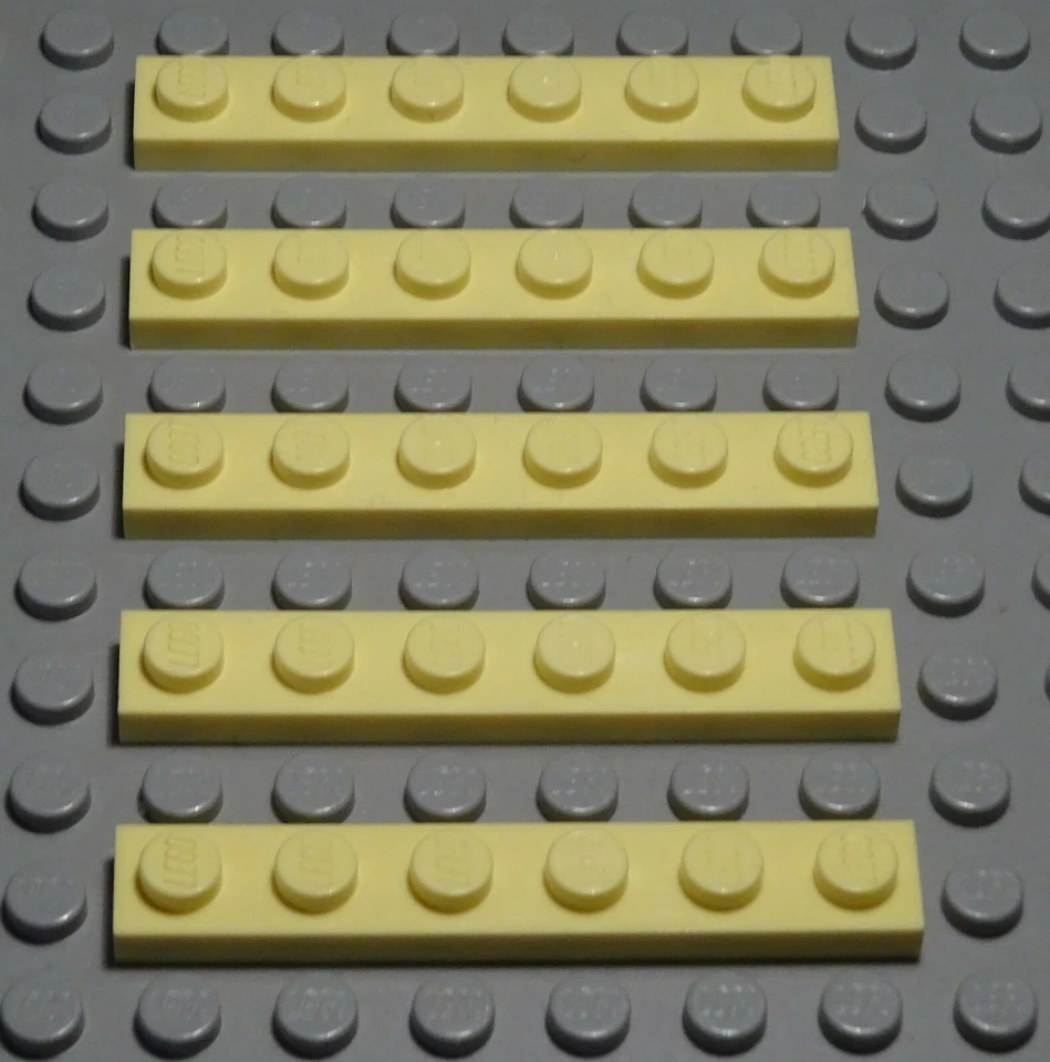 Lego Platte 1x6 Hellgelb 5 Stück                                  (605)          - Bild 1 von 1