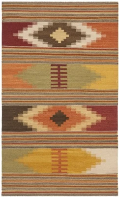 Kilim Collection Accent Rug - 2' x 3', Red & Multi, Handmade Southwestern Tri... - Image 1 of 4