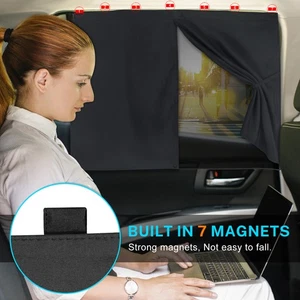 Practical Adaptable Easy to Use 2PCS Magnetic Car Shades Vehicle Window Curtains - Picture 1 of 15