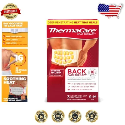 Envolturas térmicas avanzadas para espalda y cadera S-M 3pk - 16 horas alivio del dolor sin medicamentos Foto 1 de 4