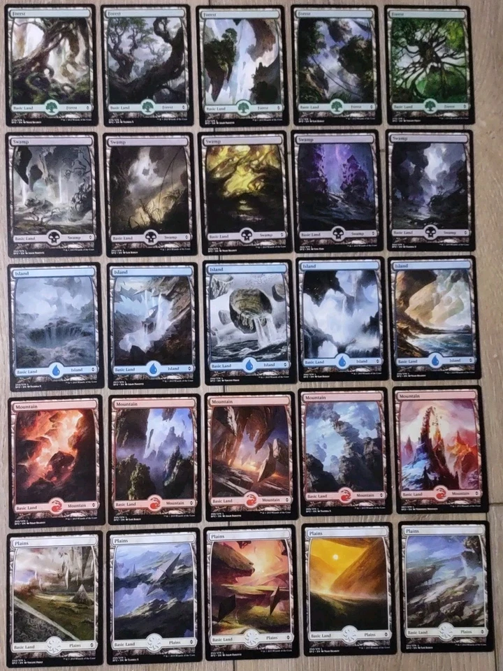 MTG Battle For Zendikar Full Art Land Set (1 of each 25) Complete Set Basic BFZ - Image 1 of 4