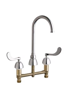 CHICAGO FAUCETS 786-GN2FCXKABCP Gooseneck,Chrome,Chicago Faucets,786 26Y258 - Picture 1 of 6
