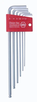Wiha 66995 6-Piece Metric Ball End Long Hex L-Key Set - Image 1 of 4