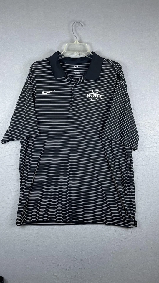 Camisa Iowa State Cyclones Para Hombres 2XL Rayas Negras NCAA Fútbol Nike Dri Fit Foto 1 de 4
