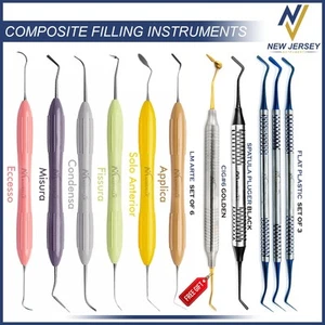 LM Arte Set of 6 Composite Filling Flat Plastic Spatula Plugger CIG#6 Instrument - Picture 1 of 5