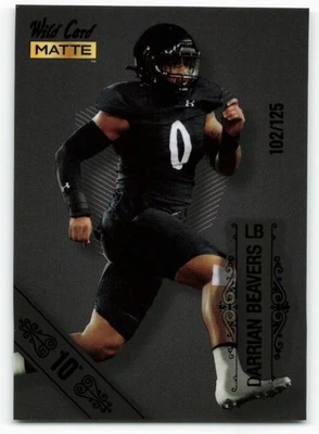 2022 Darrian Beavers Wild Card Matte 10 Points Green Foil 102/125 - Image 1 of 2