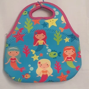 Koverz Mermaid Under Water Themed Neoprene Lunch Bag Zip Close Double Handle - Picture 1 of 7