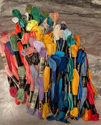 HUGE LOT Of 100+ Mixed Embroidery Floss Thread J & P Coats DMC Kraftways - Image 1 of 4