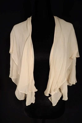Vintage 1920's French Beige Silk Chiffon Jacket Size Medium Very Good Condition - Image 1 of 2