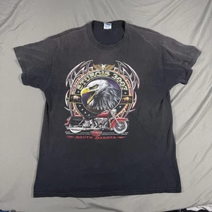 Sturgis 2007 South Dakota Tee Shirt Mens Large Black Eagle Motorcycle Graphic - Picture 1 of 12