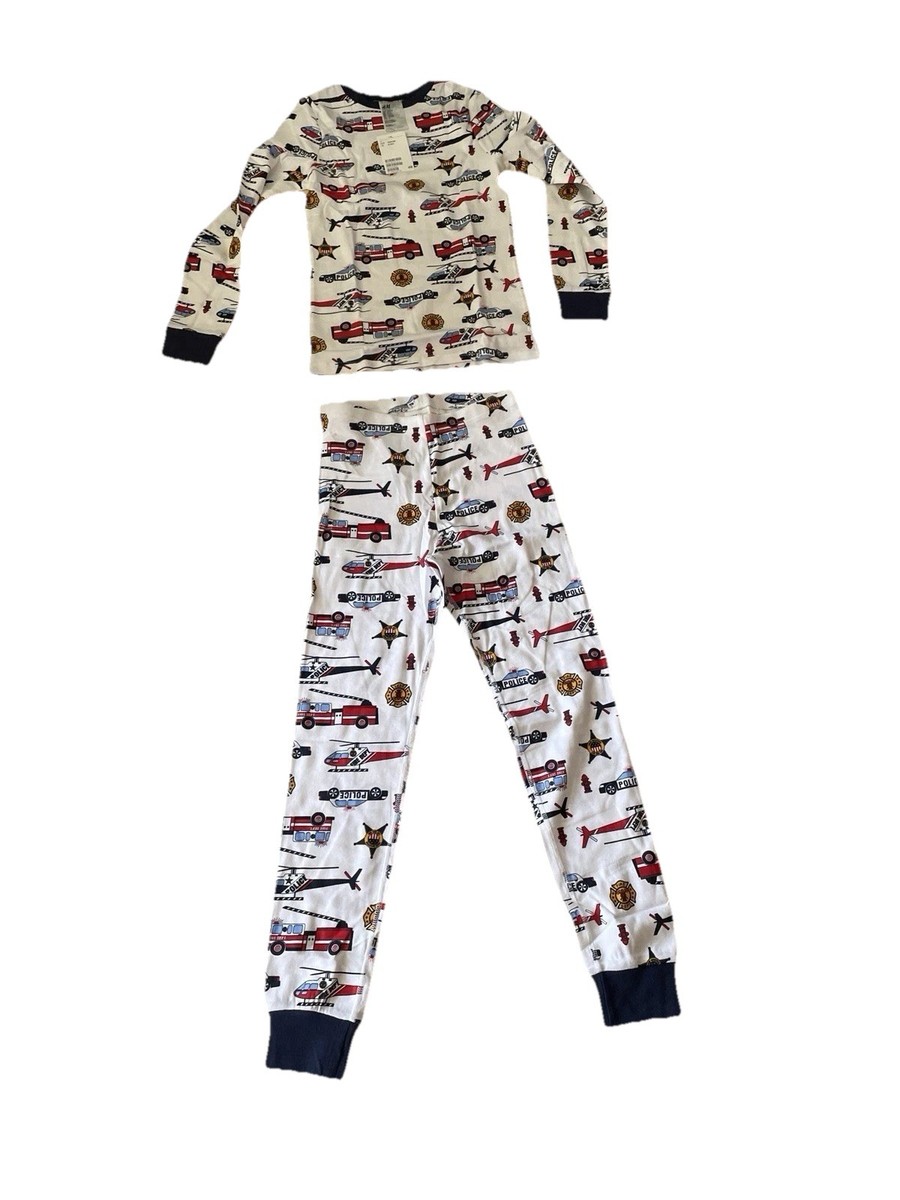 Kinder Schlafanzug Set Mit Polizeiauto Motiven - Langarm Pyjama Für Jungen Und Mädchen